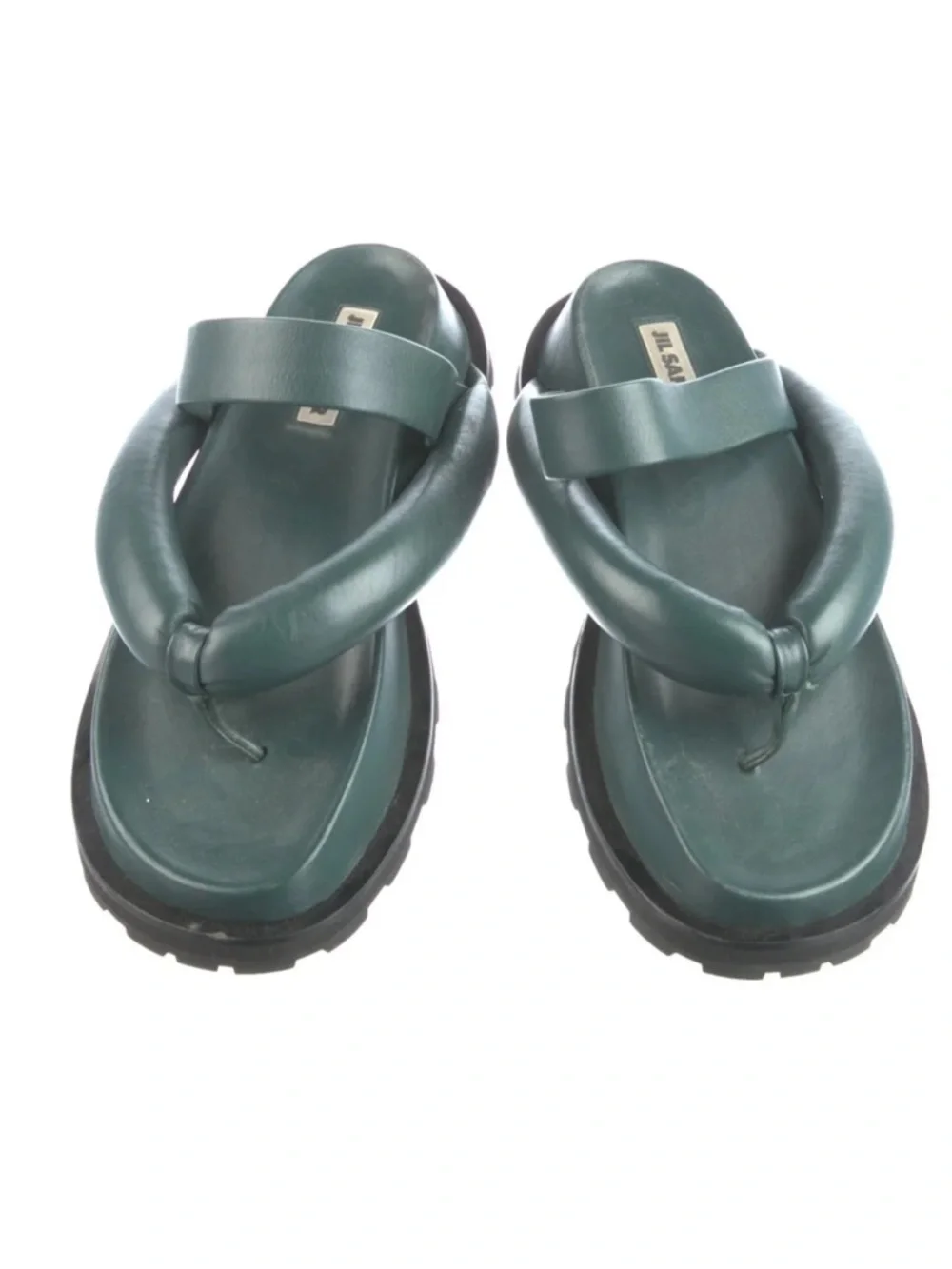 JIL SANDER Puffy Napa Leather Thong
Sandals Slides. Green. Crossover Straps.SZ10 - Picture 4 of 5
